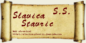 Slavica Stavrić vizit kartica